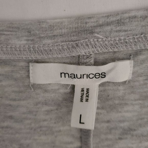 Maurices Women's Floral Multi-Print Sleeveless V-Neck Top Heather Gray/Red Large - Picture 8 of 12